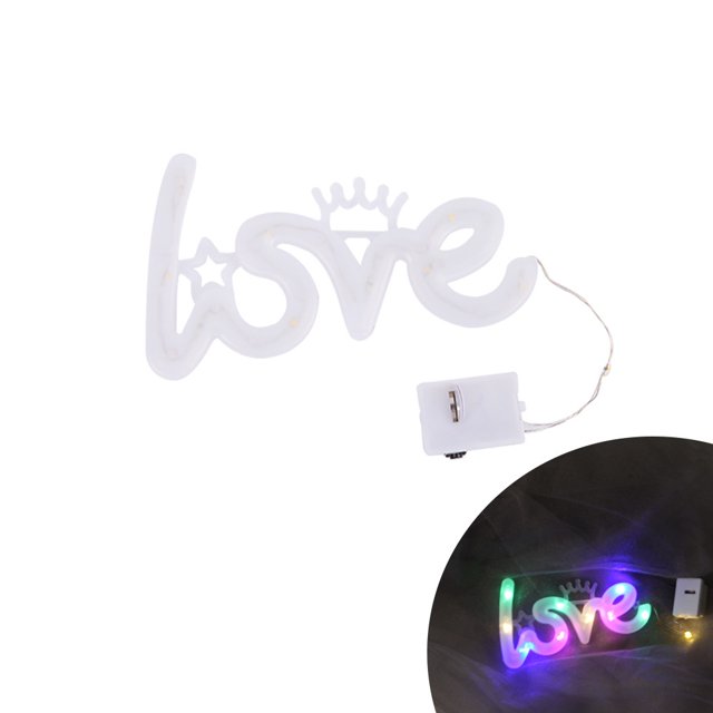 LED luces de neón forma de amor ramo de luz de noche pequeña linterna decoración