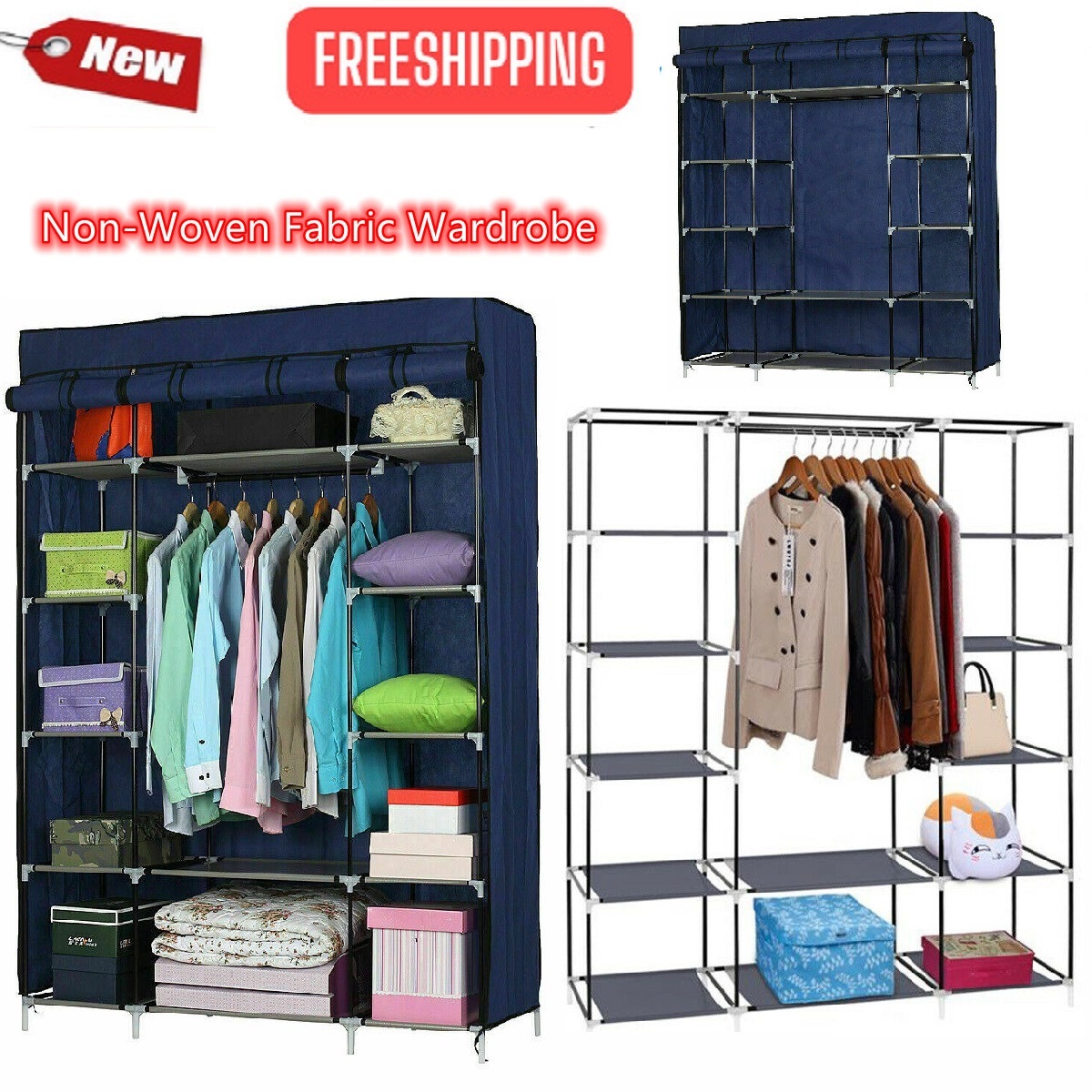 Goorabbit Wardrobe Storage Closet Clothes Portable Wardrobe Storage Closet Portable Closet