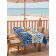 thumbnail image 2 of 52x70 Inch Outdoor Tablecloth with Umbrella Hole Zipper Rectangle Blue Yellow Rectangular Tablecloths Outside Waterproof Botanical Floral Motifs Wildflower Striped Patio Table Cover for Picnic Party, 2 of 8