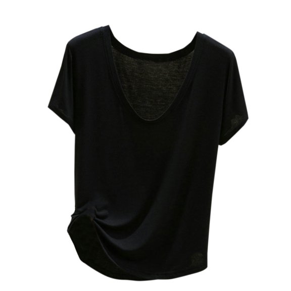 Summer Saving! Ashirexll Women's T-shirts, Short Sleeve Tops for Women, Women's Casual and Fashion Solid Color Loose Short Sleeve Crew Neck Top