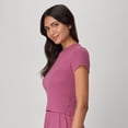 thumbnail image 2 of Hanes Originals Women's Supersoft Comfywear Rib Baby Doll Tee Mauve Mood L, 2 of 7