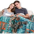 thumbnail image 4 of Football Throw Blanket 60"x50", Football Team Color Gifts for Miami Fans, Football Lovers Gifts, Super Cozy Soft Living Room Flannel Blanket, 4 of 6