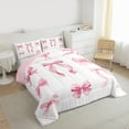 thumbnail image 3 of Manfei Cute Bow Girl 3 Pieces Queen Comforter Set,Dreamy Princess Ultra Soft Bedding Sets,Kawaii Ribbon Bow Knot Bedding Comforter Set Breathable,Luxury Bedroom Decor,Reversible, 3 of 8
