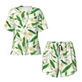 thumbnail image 4 of Kdxio Tulips Flowers Print Pajamas Sets for Women Short-Sleeved Pjs with Lounge Shorts Two Piece Sleepwear S-4XL, 4 of 9