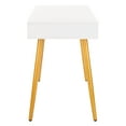 thumbnail image 6 of SAFAVIEH Jorja Contemporary White/Gold 1-Drawer Writing Desk (43.3 in. W x 19.7 in. D x 29.7 in. H), 6 of 13