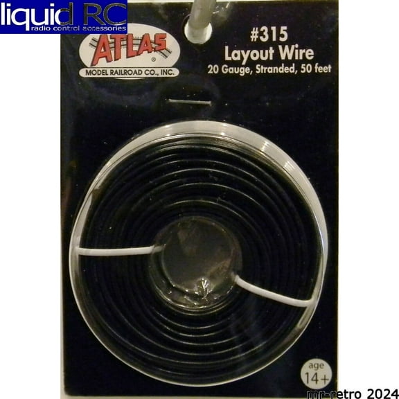 Atlas Trains 0315 Black Wire Stranded #20 AWG; 50 Spool