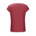 thumbnail image 5 of UAMVSH Women's Short Sleeve Tops Casual Summer Basic Tee Shirts Soft Crewneck Loose Fit Henley T-Shirt Spring Outfits, 5 of 7