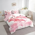 thumbnail image 3 of Manfei Pink Flamingo 7-Piece Twin Bedding Sets,Cartoon Animal Bedding Comforter Set,Watercolor Splash Breathable Sheet Sets,Microfiber Girls Bedroom Decor,Reversible, 3 of 8