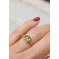 thumbnail image 1 of Solitaire ring, silver, rose gold and round peridot, briolette cut, 1 of 1