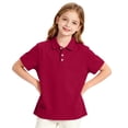 thumbnail image 7 of Girls Breathable Polo Shirt Kids Short Sleeve School Uniform Golf Shirt Casual Quick Dry Three-Button Polo Shirt 110, 7 of 7
