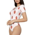 thumbnail image 2 of Naloa Strawberry Women's Short-Sleeved Onesie, One-Piece Swimsuit for Parties, dates, clubs - Small, 2 of 9