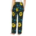 thumbnail image 3 of Daiia Sunflowers And Blue Flower Women's Sleep Pant with Pockets and Drawstring,Pajama Pants-XX-Large, 3 of 9