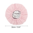 thumbnail image 2 of Unique Bargains 1 Pc Women Portable Shower Cap for Bathroom Hotel Vacation Business Travel Pink Satin EVA, 2 of 3