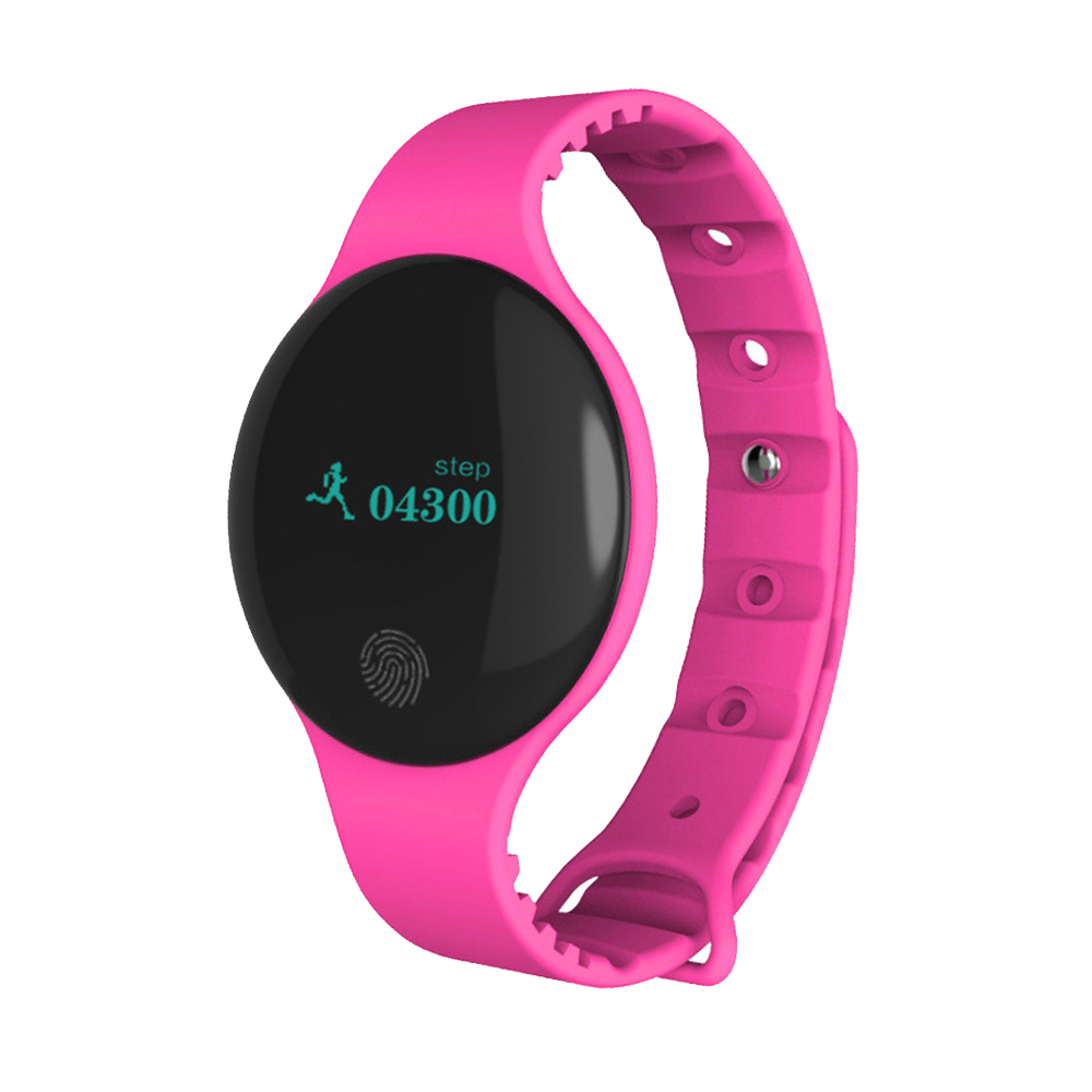 Smart Wristbands Watch Pink 0.66 Inches Bluetooth Fitness Electricity
