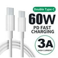 thumbnail image 1 of 60W Charging Cable, Type C Fast Charging Cable, PD Fast Charge 60W USB-C To USB-C Data Cable For Phones, Laptops 1 Meter/ 2 Meters, 1 of 9