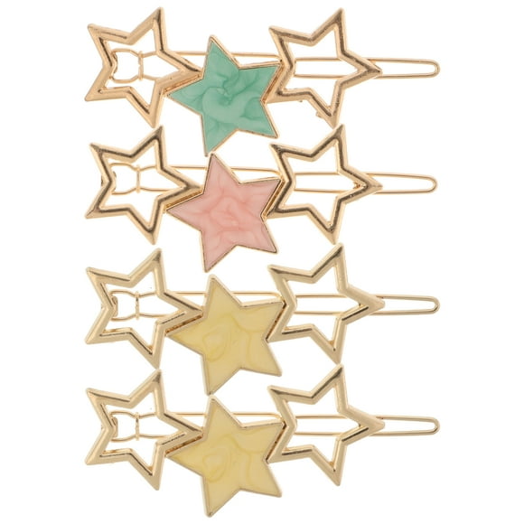 EeaseMX 4 pinzas para el pelo con múltiples gotas de aceite, elegantes horquillas con forma de estrella, accesorios para peinar el cabello (colores variados)