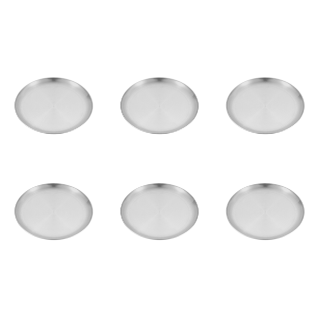 Platos Acero Inoxidable Metal para Acampar Al Aire Libre (diámetro 17 Cm)