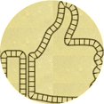 thumbnail image 1 of Ahgly Company Tapis Rond Lavable en Machine Intérieur Transitionnel Jaune Soleil, 7 Pieds Rond, 1 of 7