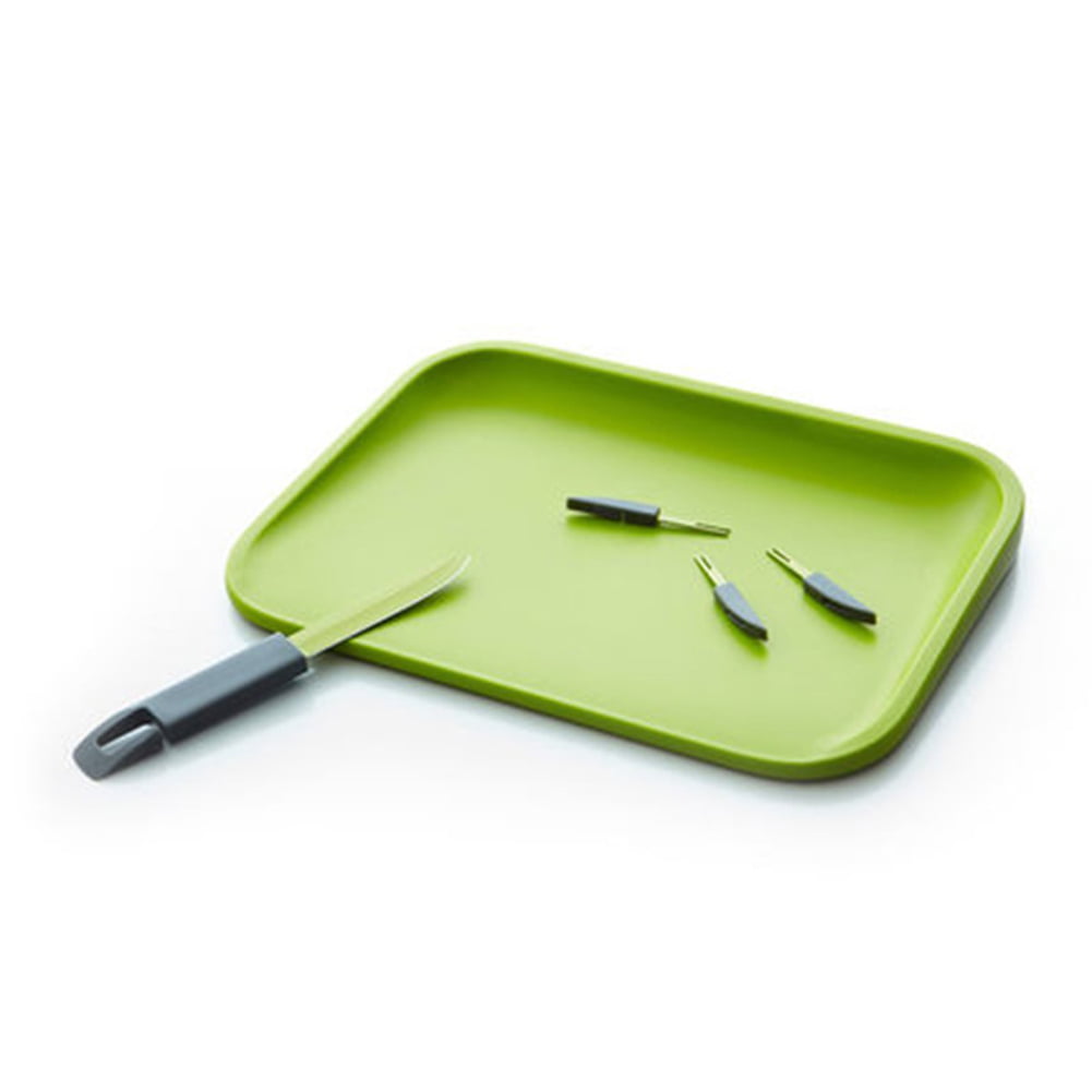Plastic Cutting Board with Hidden knife and Mini Fork Set