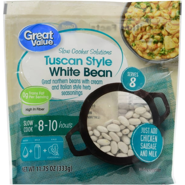 Great Value Slow Cooker Solutions, Tuscan Style White Bean, 11.75 oz