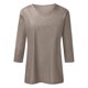 thumbnail image 3 of Top de manga tres cuartos con cuello en V para mujer, estilo casual y moderno, para el verano - Material de poliéster, ligero y transpirable - Para el día a día, actividades al aire libre y fiestas, 3 of 3