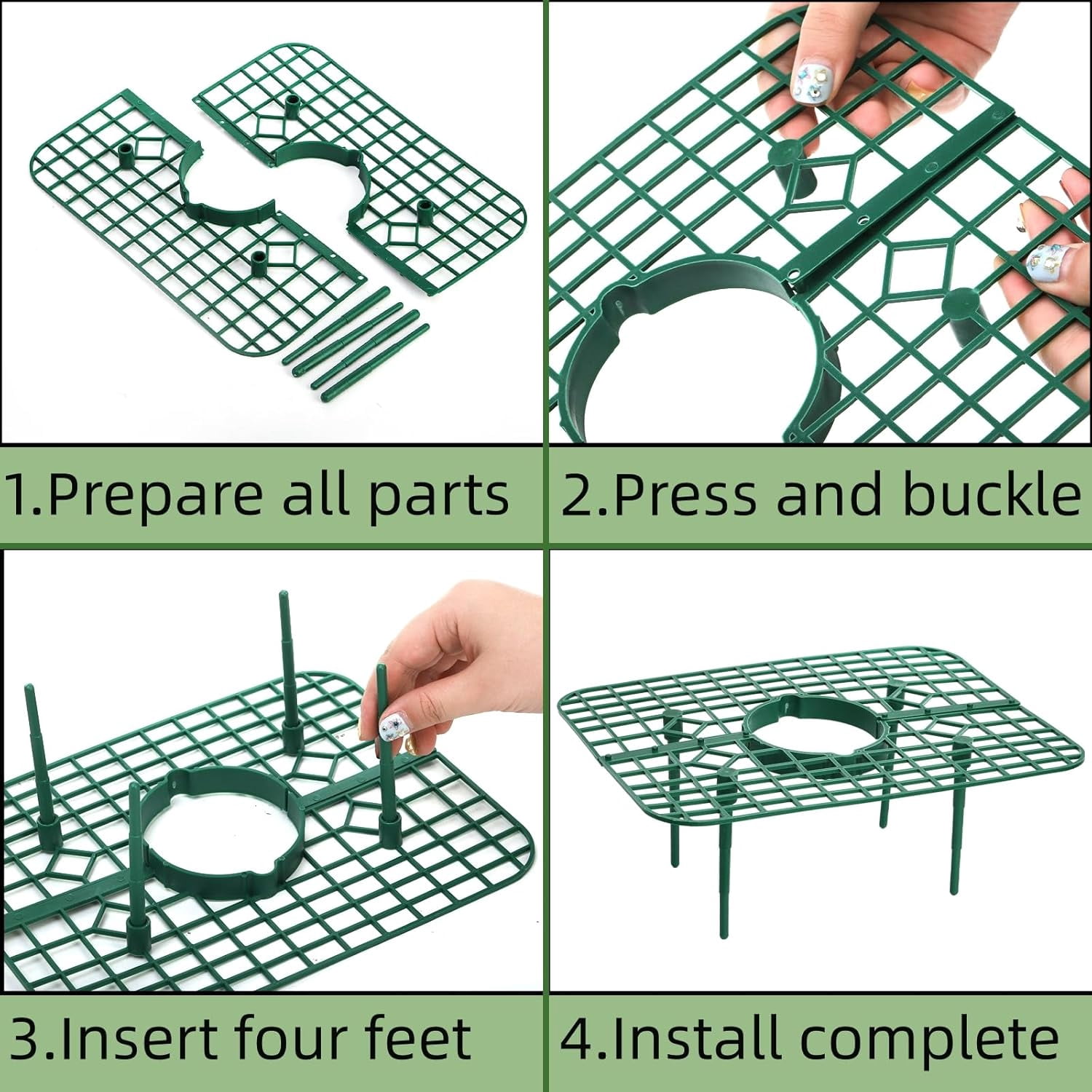 20 Pack Square Strawberry Supports, Strawberry Growing Rack with 4 Sturdy Legs, Plastic Strawberry Plant Stand Holder, Strawberry Growing Frame Holder Cage, Keeping Berries Clean