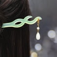 thumbnail image 5 of Vintage Chinese Style Cheongsam Hair Accessories: Handmade Hanfu Acetate Hairpin with Jade Flower Tassel, 5 of 5