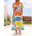 thumbnail image 4 of Vestido largo ZESICA 2025 con estampado floral casual de verano para mujer, 4 of 7
