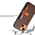 thumbnail image 2 of Allytech Designed Case for iPhone 13 Mini Cover with Card Holder, PU Leather Soft TPU Edges Shock-Absorbing Wallet Back Card/Photo Pockets Case with Magnetic Button for iPhone 13 Mini 2021, Coffee, 2 of 4