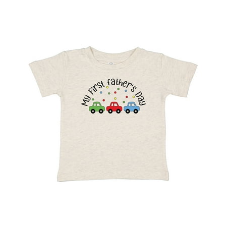 

Inktastic My First Fathers Day with Red Blue and Green Cars Gift Baby Boy or Baby Girl T-Shirt