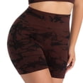 thumbnail image 2 of VBVC Women's High Waist Tie-Dye Ribbed Shorts,Ladies Stretchy Fashion Women's Shorts,Summer Comfy Activewear Shorts For Women,Coffee,S-XL, 2 of 7