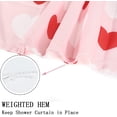 thumbnail image 2 of Valentine''s Day Shower Curtain, Weighted Bottom Romantic Love Theme Pink and Red Little Heart Fabric Bathroom Curtain Home Decor Waterproof Washable with 12 Hooks,72"x72", 2 of 6
