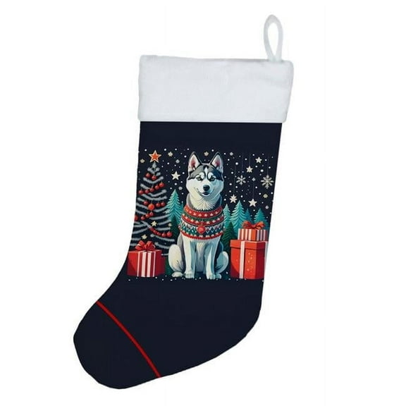 18 x 13.5 in. Unisex Siberian Husky Polyester Christmas Stocking