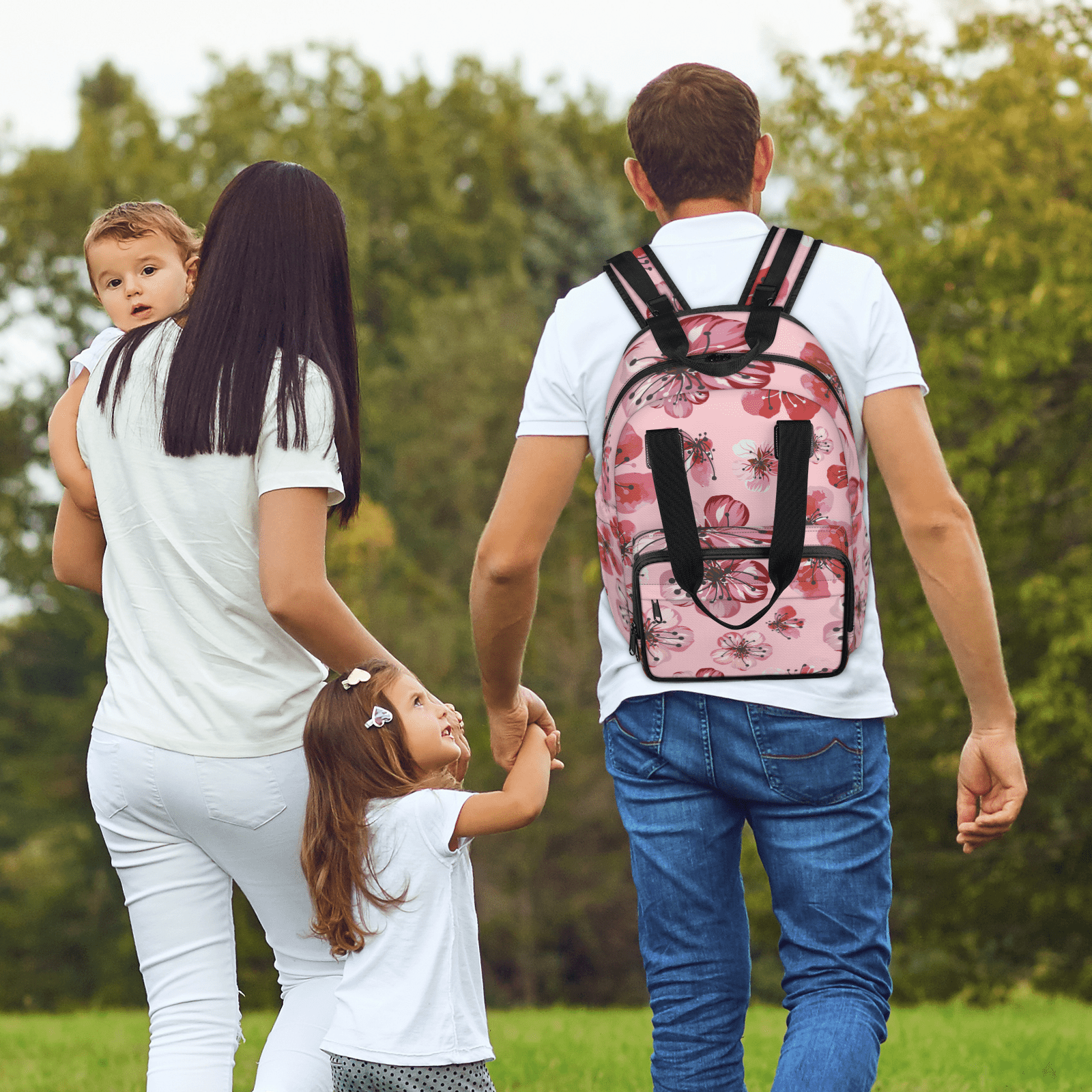 Baby Bags Backpack with USB Port,Floral Print Diaper Bag Backpack,Large Capacity Multifunction Travel Pack for Mom & Dad