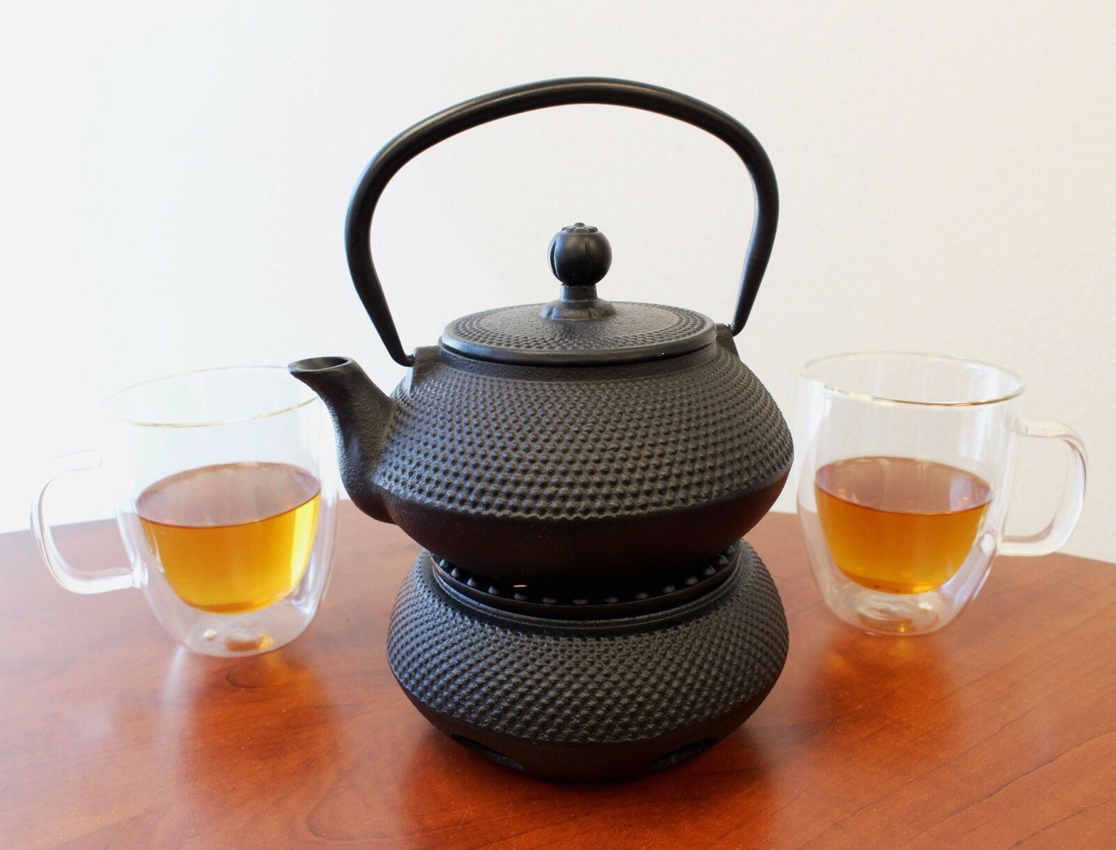 Hobnail Iron Teapot + Warmer - Japanese Antique 24 Fl Oz Black Small Dot Cast Iron Teapot Tetsubin with Infuser / Gift / Birthday gift / Kitchen / Teapot / idea for gift teaaana price $90