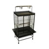 WI32 3/4" Bar Spacing Play Top Wrought Iron Parrot Cage - 32"x23" In Antique Silver