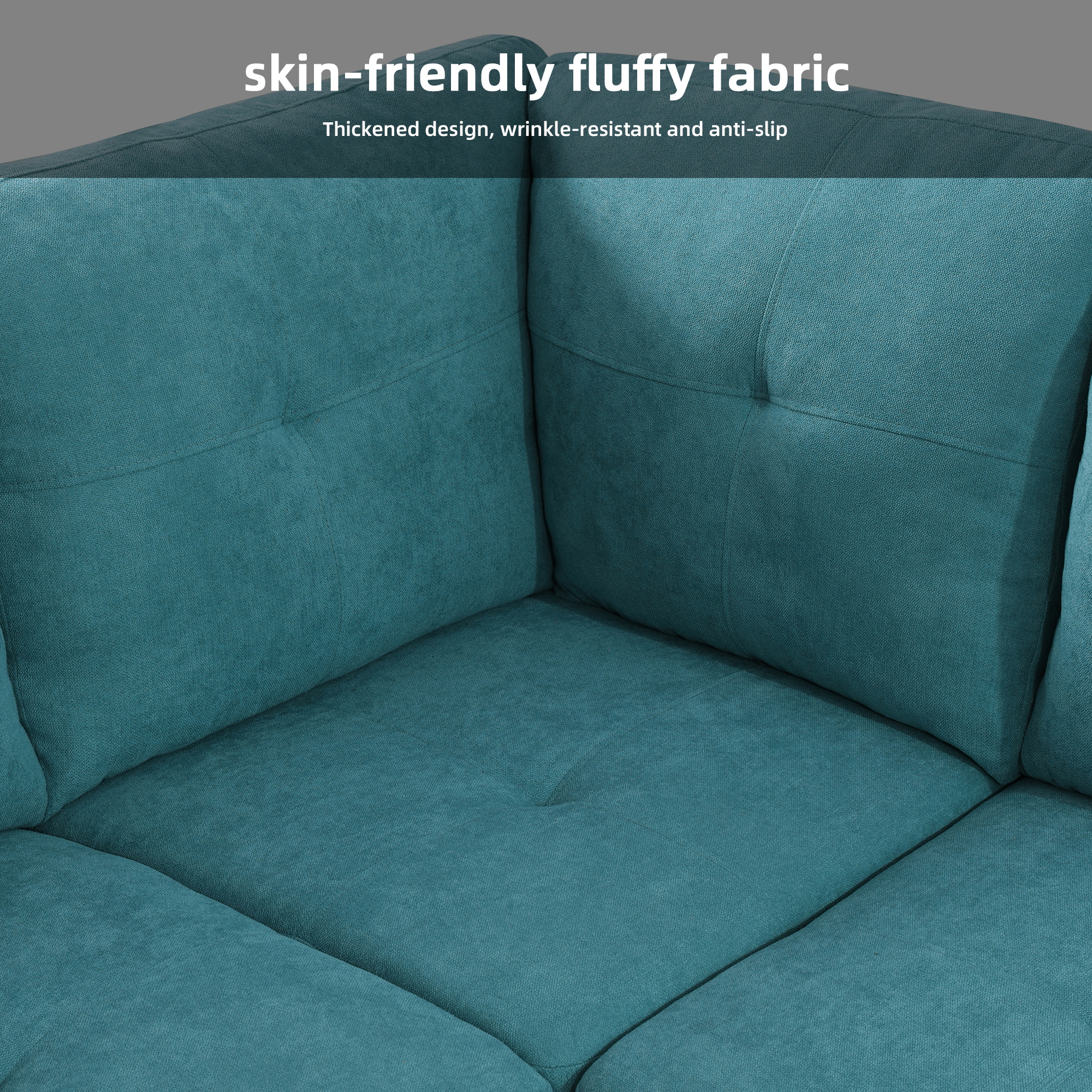 MAYEERTY Modern Adult 3-Piece Couch Living Room Sofa Set，Teal Blue