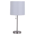 thumbnail image 1 of Catalina Lighting 17842-030 Modern Metal Stick Table Lamp with Pull Chain, 19", Brushed Nickel, 1 of 9