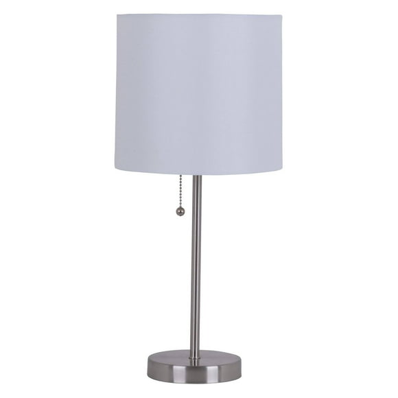 Catalina Lighting 17842-030 Modern Metal Stick Table Lamp with Pull Chain, 19", Brushed Nickel