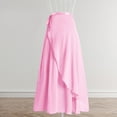thumbnail image 5 of Women Ballet Dance Skirt Asymmetric Long Dance Skirt Chiffon Wrap Skirt with Tie Waist Skate Over Scarf Skirt Dancewear, 5 of 9