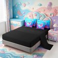 thumbnail image 3 of Manfei Pink-Blue Axolotl 7 Pieces Full Size Bedding Sets,Cute Salamander Pattern Full Size Bed in a Bag,Black Reversible, 3 of 7