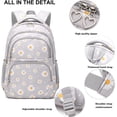 thumbnail image 3 of Daisy Printed Backpacks With Lunch Pack Pencil Case 3pcs, Lightweight Water Resistant Backpack（beige）, 3 of 5