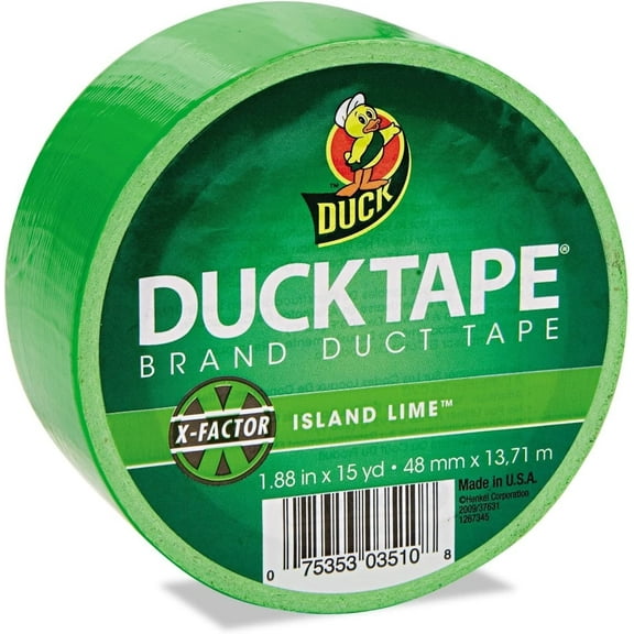 Duck Brand Colored Duct Tape - 3" Core - 1 Roll, 1.88" x 15 Yds, Neon Green