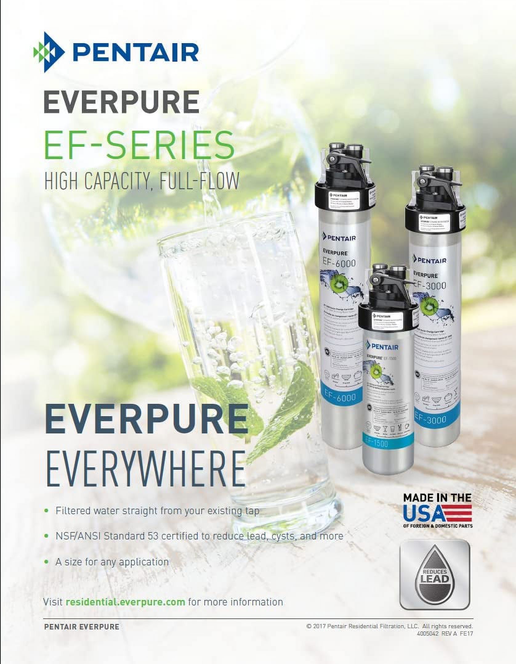 Everpure EF-3000 EV985750 Under Sink Water Filter Replacement Cartridge