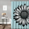 thumbnail image 2 of JRXY Print Sunflower Dahlia Decorative Shower Curtain (Sunflower & Yellow) White, 2 of 7