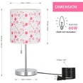 thumbnail image 4 of Modern Silver Bedside Lamp, Fabric Lamp Shade with Bear Pattern, 4 of 6