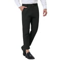 thumbnail image 4 of INSPIRE CHIC Men's Cropped Dress Business Pants Straight Fit Flat Front Suit Trousers 28 Black, 4 of 7