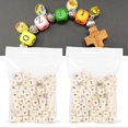 thumbnail image 3 of 200pcs 10mm DIY Jewelry Beads Letter Printed White Cube Wooden Craft Beads, 3 of 4