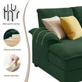 thumbnail image 4 of Soscana U Shaped Cloud Couch Sectional Sofa 4 Seat with Double Chaise, Modern Linen Sofa with Waist Pillows for Living Room Apartment Office Studio,Green, 4 of 9