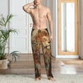 thumbnail image 5 of Mens Pajama Pants - Soft Sleep & Lounge Pants for Men, Majestic Cosmic Lion Cuteness Casual PJ Bottoms Pants with Pockets, 5 of 5